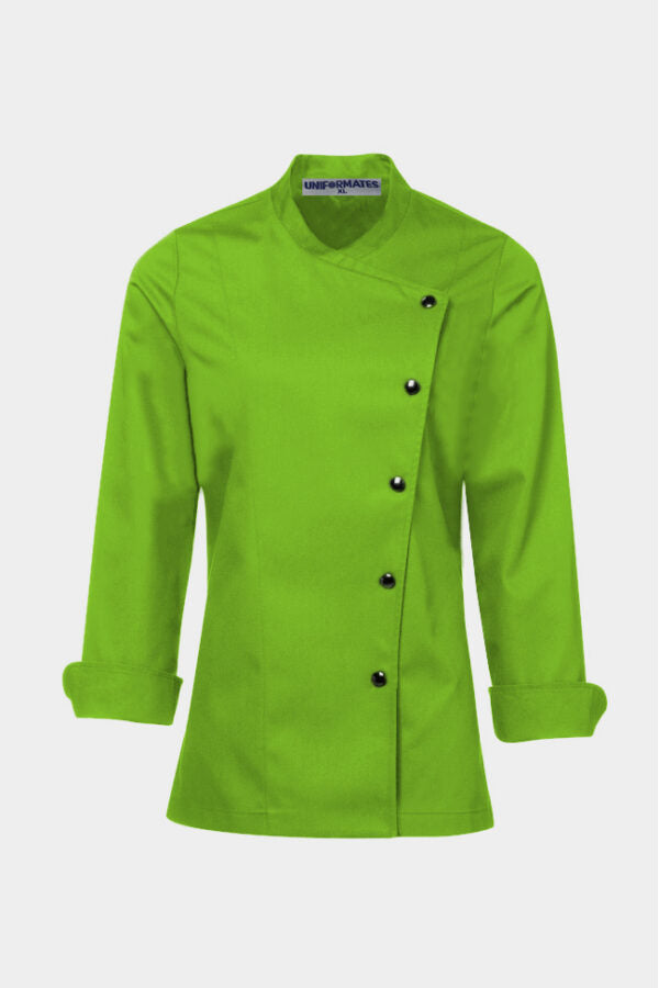 Long Sleeves New Chef Coat Jacket Uniform for women ideal for food service, Caterers and Culinary professional.